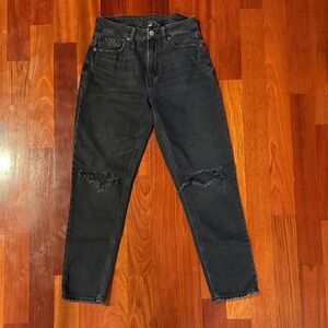 American Eagle Outfitters Women's Black Ripped Jeans